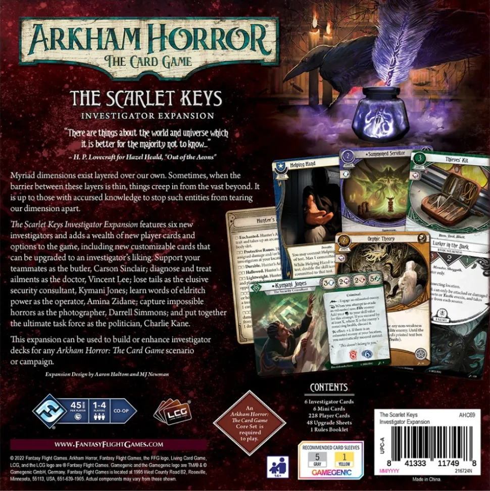 Arkham Horror: Tcg - The Scarlet Keys Investigator Expansion