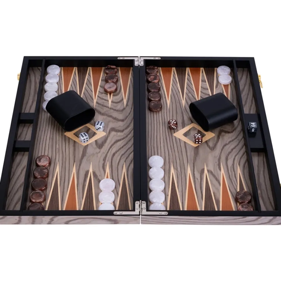 Longfield Backgammon Large Grey Ebony
