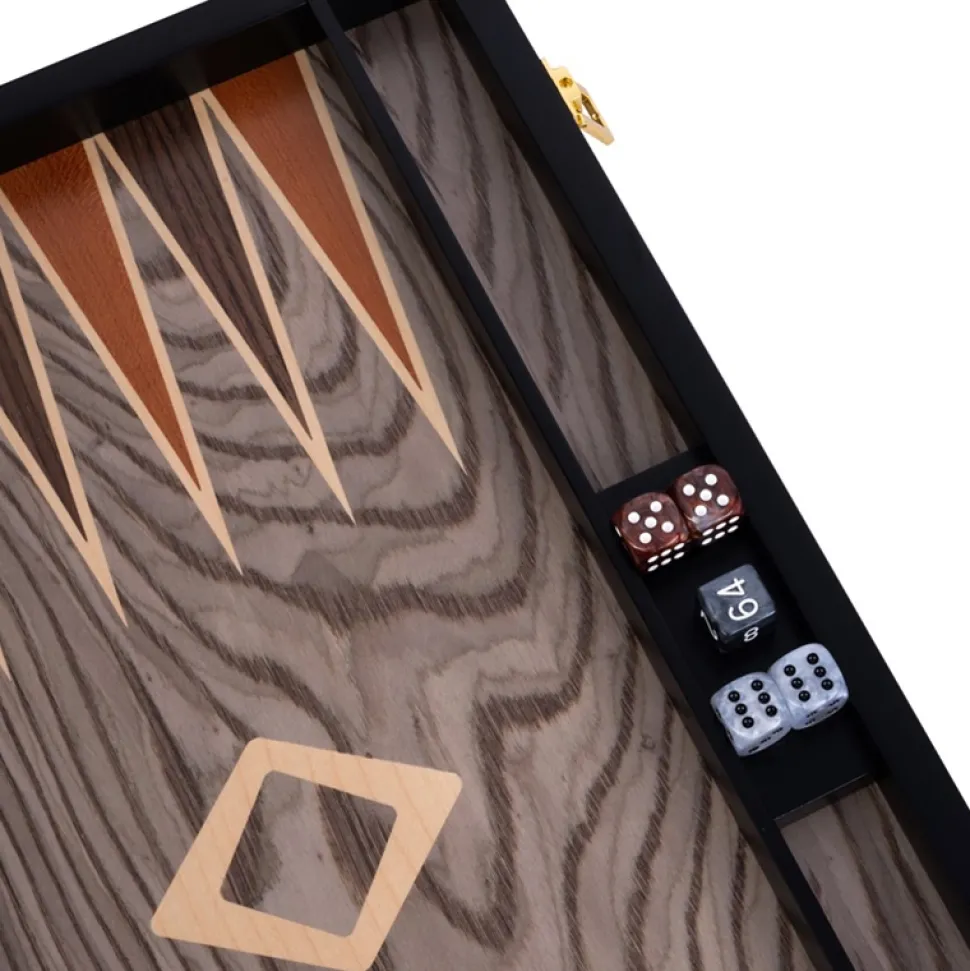 Longfield Backgammon Large Grey Ebony