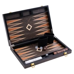 Longfield Backgammon Medium Brown Ebony