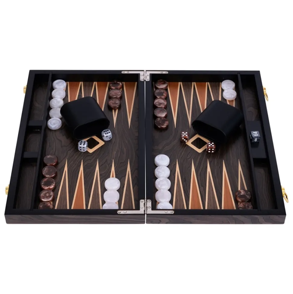 Longfield Backgammon Medium Brown Ebony