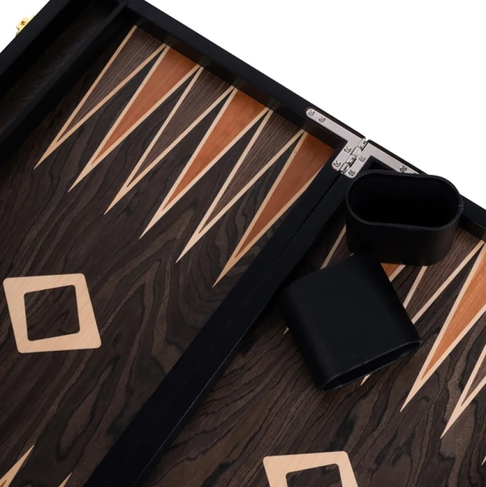 Longfield Backgammon Medium Brown Ebony